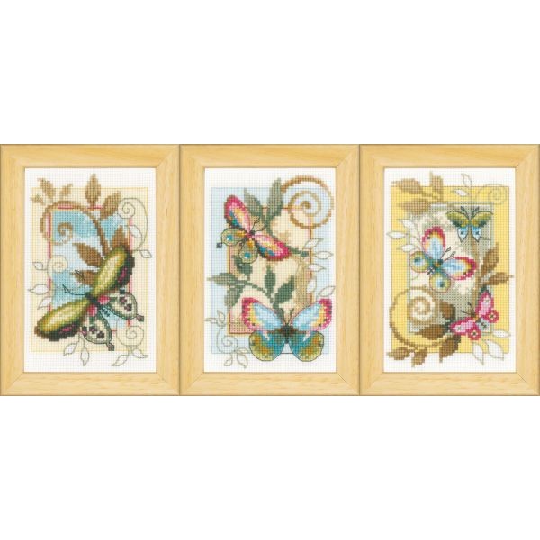 Borduurpakket Decoratieve Vlinders (set van 3 st.)