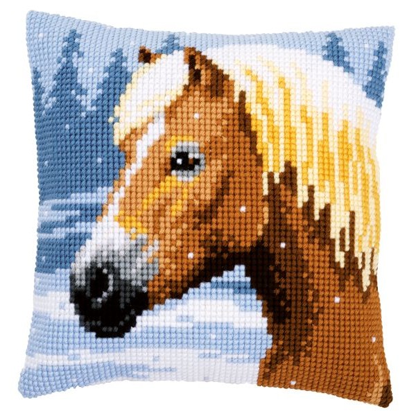 Coussin Cheval sous la Neige