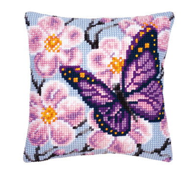 Coussin Papillon avec l'Orchid