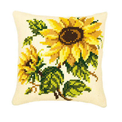 Coussin Tournesols Blanc