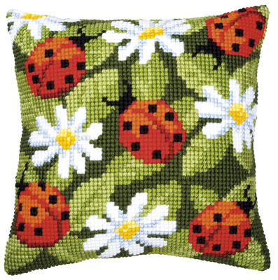 Coussin Coccinelles et Marguerites