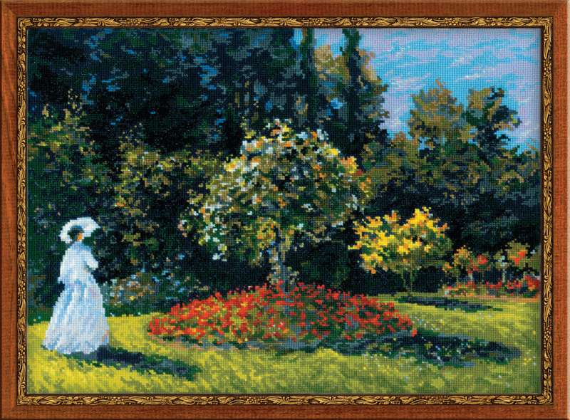 Borduurpakket Vrouw in de Tuin (Monet)