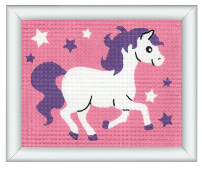 Borduurpakket kinderen Pony roze