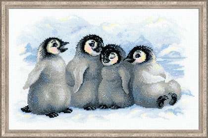 Kit de broderie Pingouins