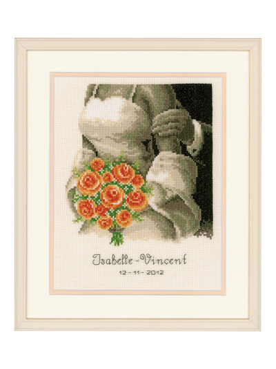 Kit de broderie Bouquet de mariée avec des roses