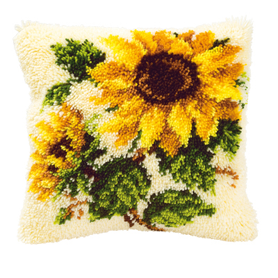 Coussin Tournesols blanc