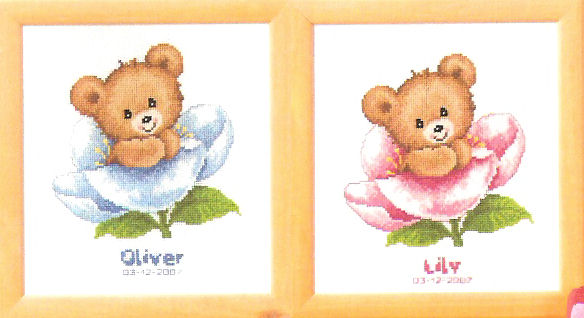 Kit de broderie Ours avec Fleur