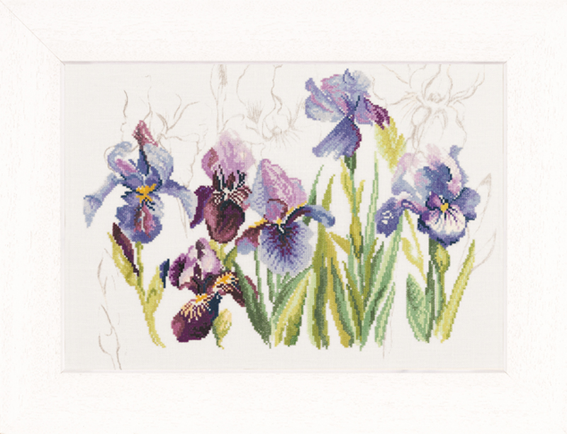 Borduurpakket Blauwe Irissen