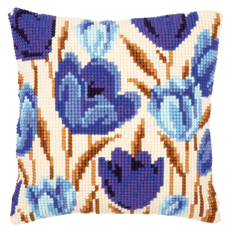 Coussin Tulipes Bleues