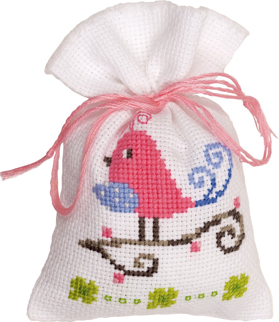 Sachet senteur Oiseau rose