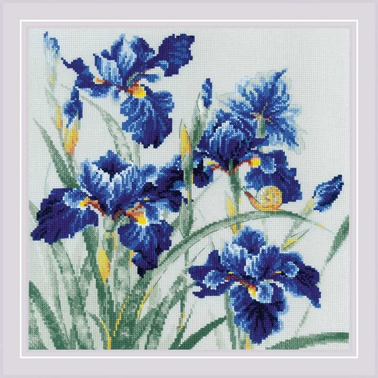 Borduurpakkket Riolis Blue Irises ri-2102