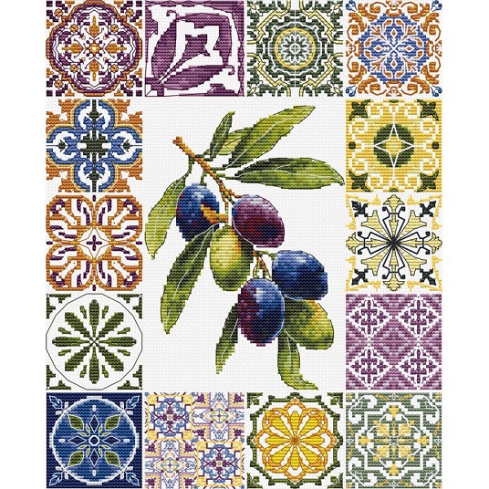 Borduurpakket Luca-S Olive Palette of the Mediterranean B7050