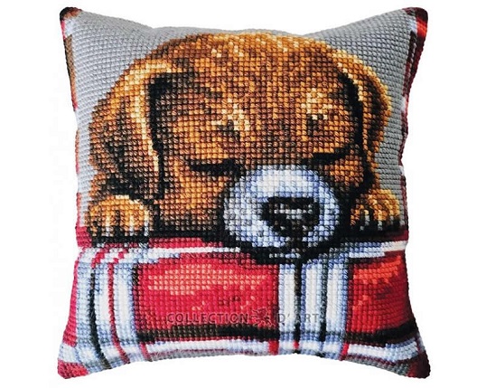 Kruissteek kussen Collection d'Art Beloved Puppy CDA-5482