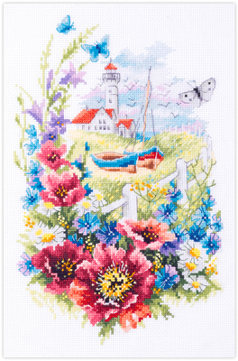 Borduurpakket Bloemen aan de Kust