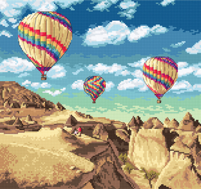 Kit de broderie Vol en montgolfière  sur le Grand Canyon