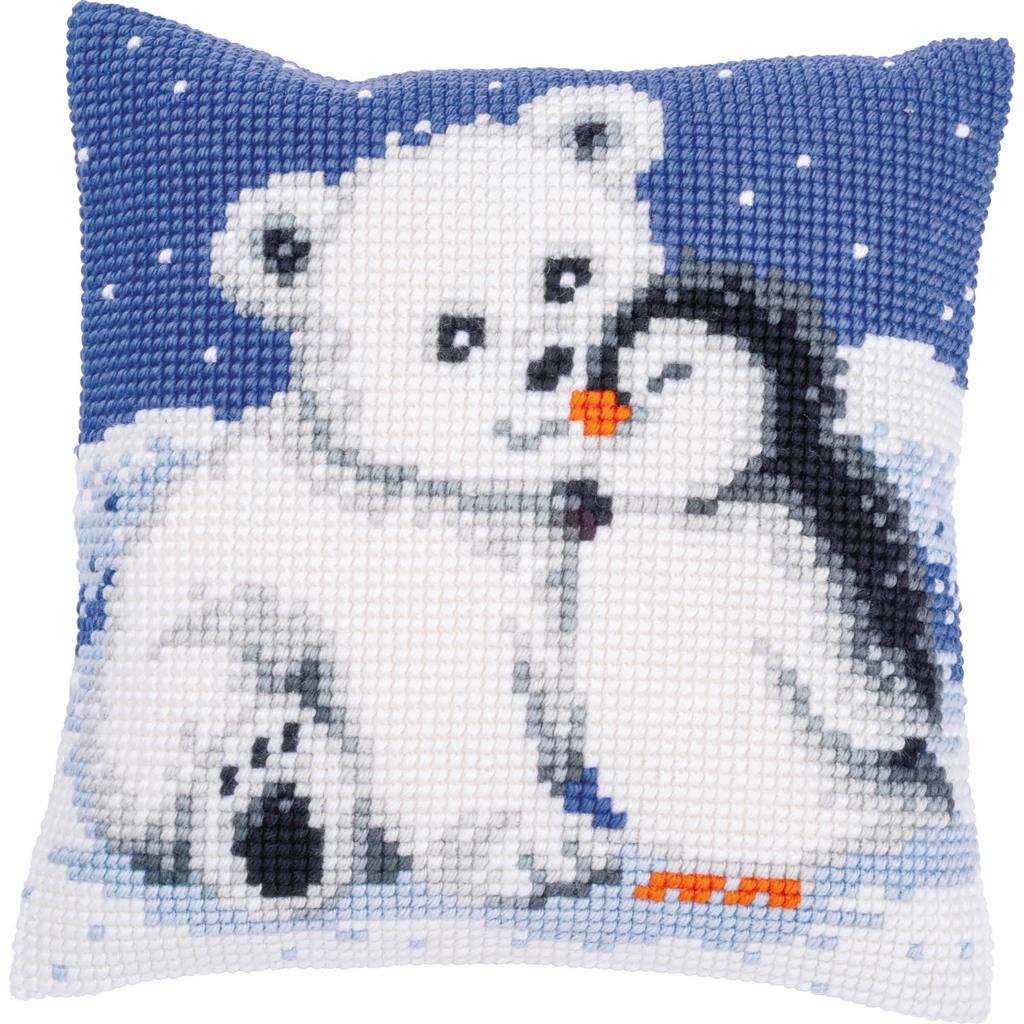 Coussin Ours blanc&pingouin