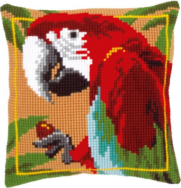 Coussin Perroquet Rouge