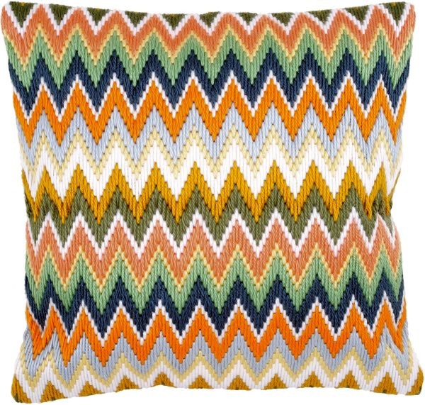 Coussin point lancé Bargello Zigzag