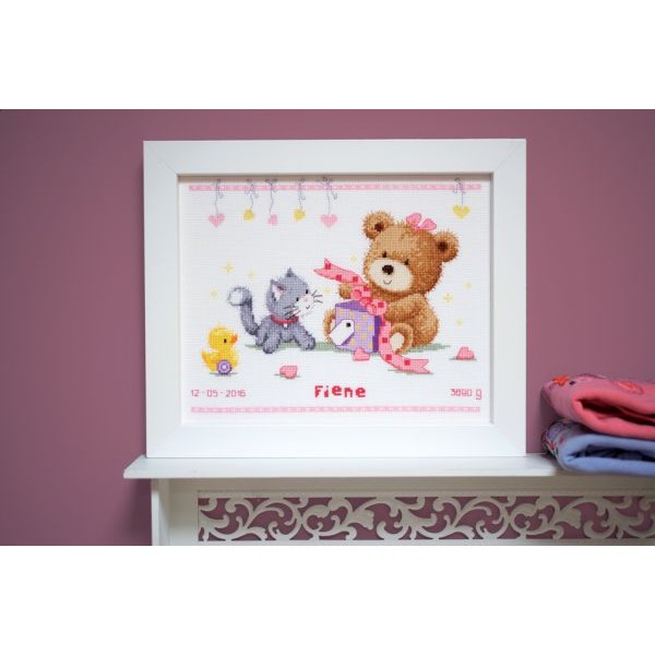 Kit de broderie Ours et cadeau