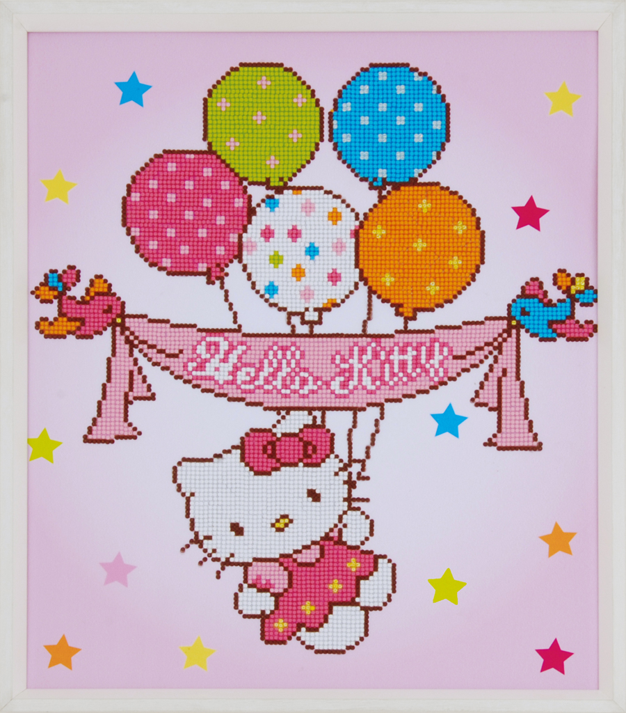 Diamond Painting Hello Kitty met Ballonnen