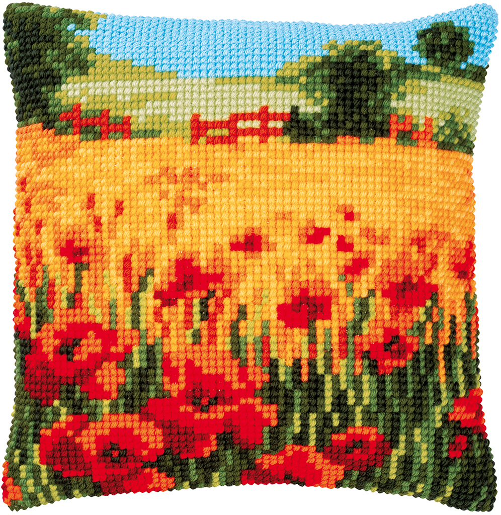 Coussin Paysage Coquelicots