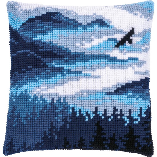 Kruissteekkussen Vervaco Blauw Landschap PN-0201595