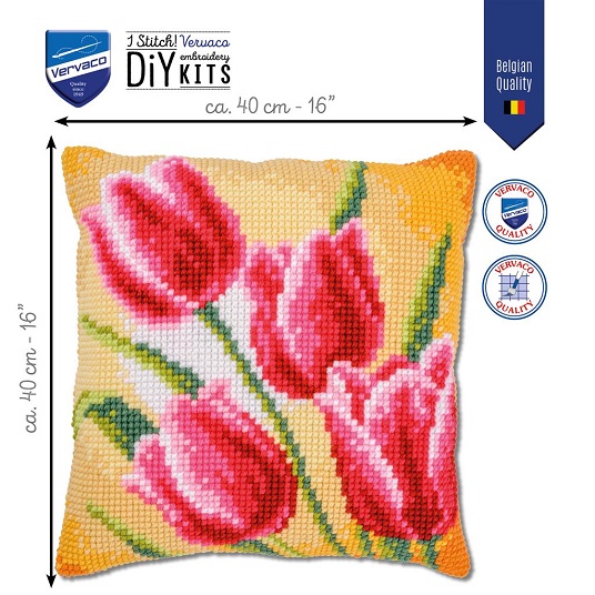 Kruissteekkussen Tulpen