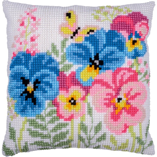 Kruissteekkussen Vervaco Viooltjes II PN-0211633