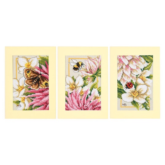 Borduurpakkket Lanarte Roze Dahlia set van 3 PN-0221133