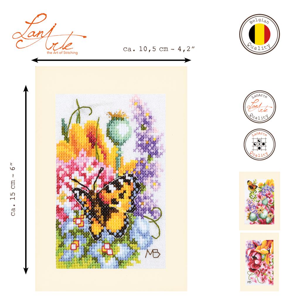 Lanarte Wenskaarten Kleurig Bloemenboeket 3 stuks PN-0224152