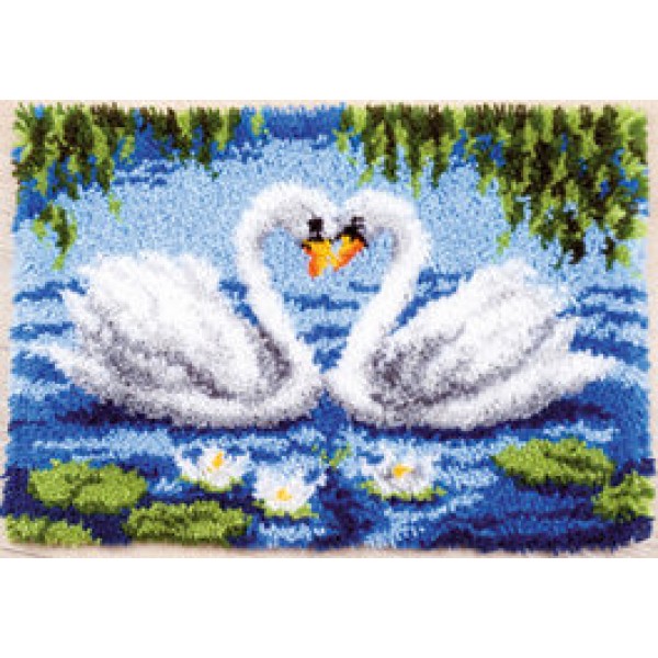 Tapis deux cygnes