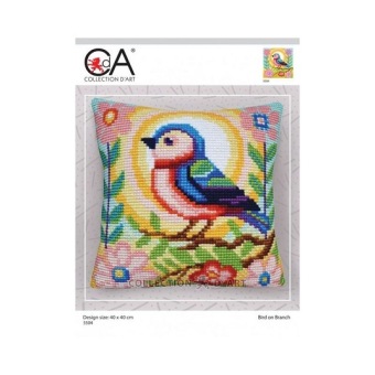 Kruissteekkussen Bird on Branch