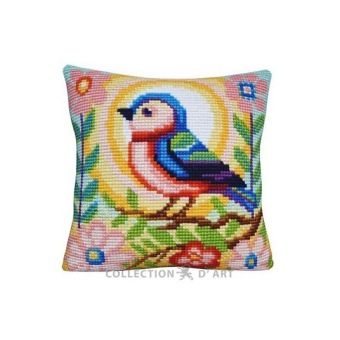 Kruissteekkussen Collection d'Art Bird on Branch