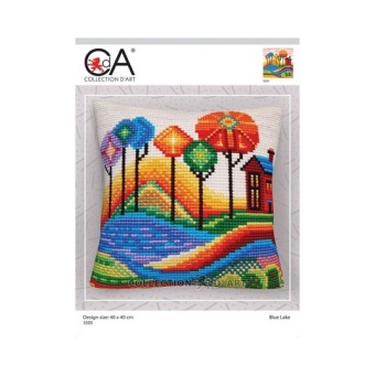 Kruissteekkussen Blue Lake