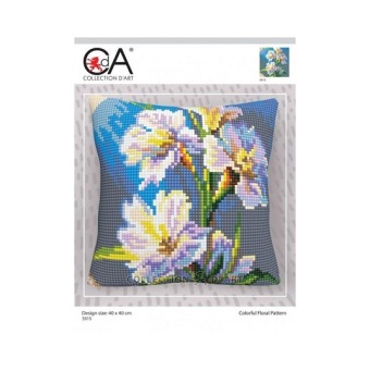 Kruissteekkussen Colorful Floral Pattern II