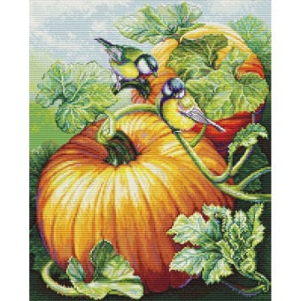 Kit de broderie Birdies on Pumpkin
