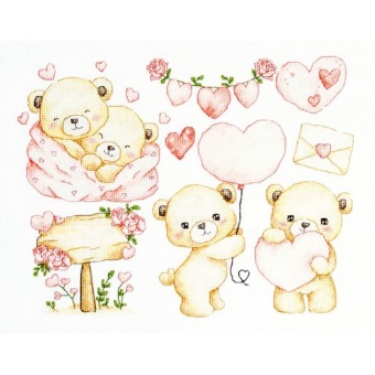 Borduurpakket Little Hearts Collection Luca-s 'Little Hearts Collection' B1446