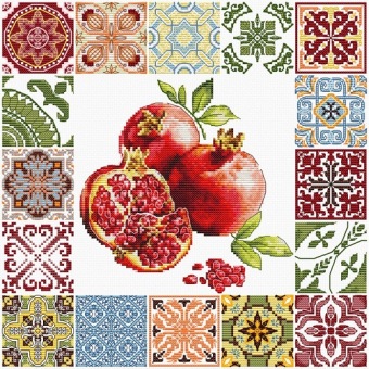 Borduurpakket Luca-S 'Mosaic Heart of the Pomegranate' B7058
