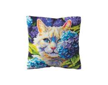 Kruissteek kussen Collection d'Art Cat in Hydrangeas CDA-5501