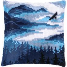Kruissteekkussen Vervaco Blauw Landschap PN-0201595