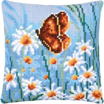 Kruissteek kussen Vervaco Vlinder Tussen Bloemen II PN-0203670