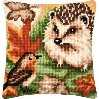 Kruissteekkussen Vervaco Egel en Roodborstje PN-0206239