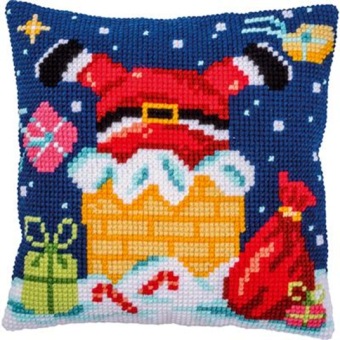 Kruissteekkussen Vervaco 'Schouw met Kerstman' PN-0206946