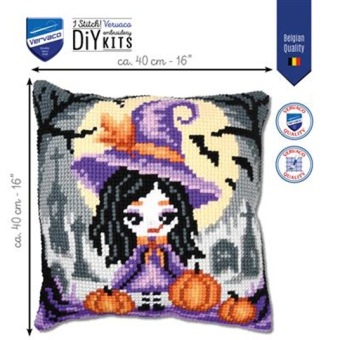 Kruissteekkussen Halloweengirl