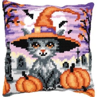 Kruissteekkussen Vervaco 'Halloween Kitten' PN-0207492