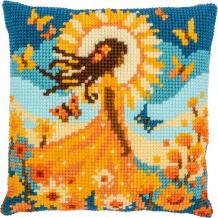 Kruissteekkussen Vervaco Meisje met de Zon PN-0212141