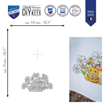 Borduurpakket Handdoek Happy Bee