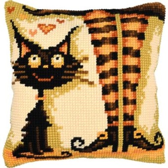Kruissteek kussen Vervaco Cat Loves Her Witch PN-0216228