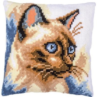 Kruissteek kussen Vervaco Siamese Cat PN-0217474