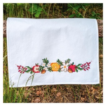 Borduurpakket Vervaco Handdoek Kerstfruit PN-0217584